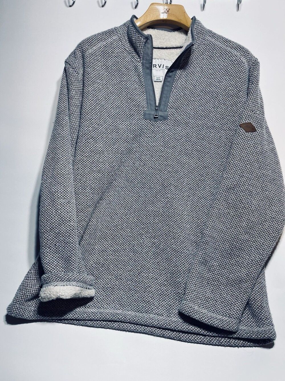 Orvis Sherpa Lined Gray Heavy 1/4 Zip Men’s Pullover #0249